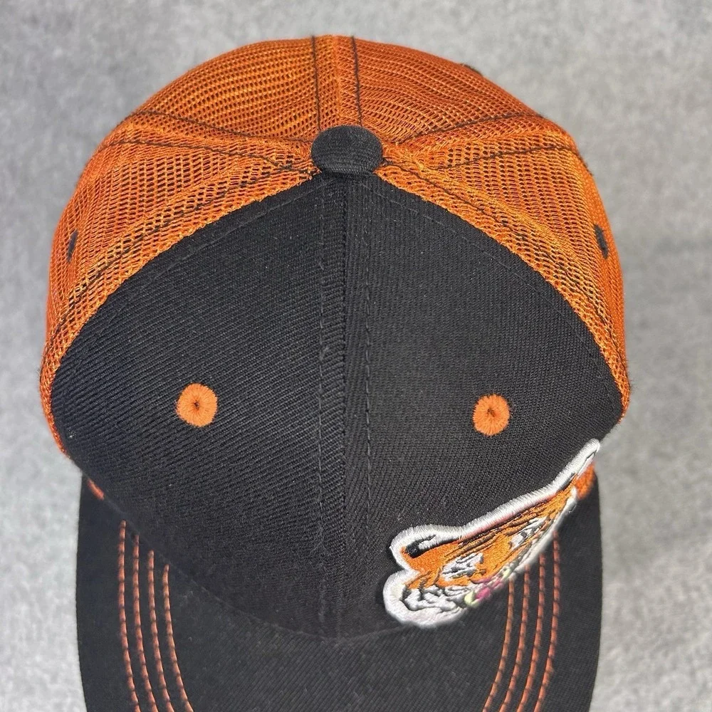 Aksels Tiger Patch Embroidered Black Orange Youth  Trucker  Hat Cap
